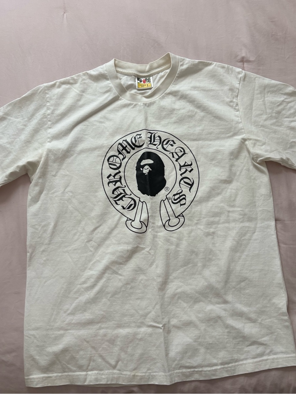 Chrome Hearts White Tee with Black Center Logo